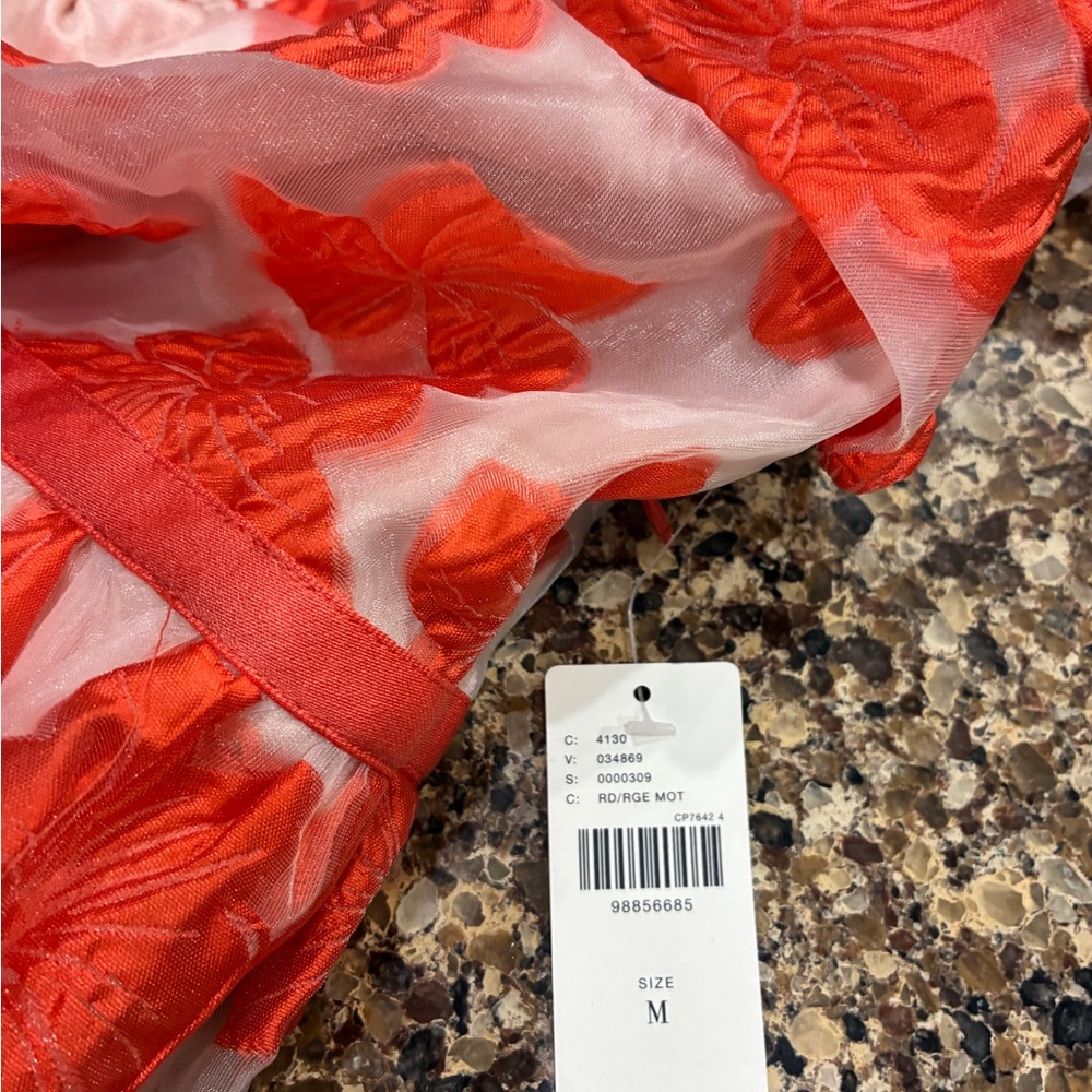Anthropologie Red Floral Dress - Picture 3 of 3